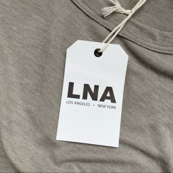 Revolve LNA Ribbon Tee Top T-Shirt Asymmetric Hem Short Sleeve Tie up Sides XS - Picture 14 of 16